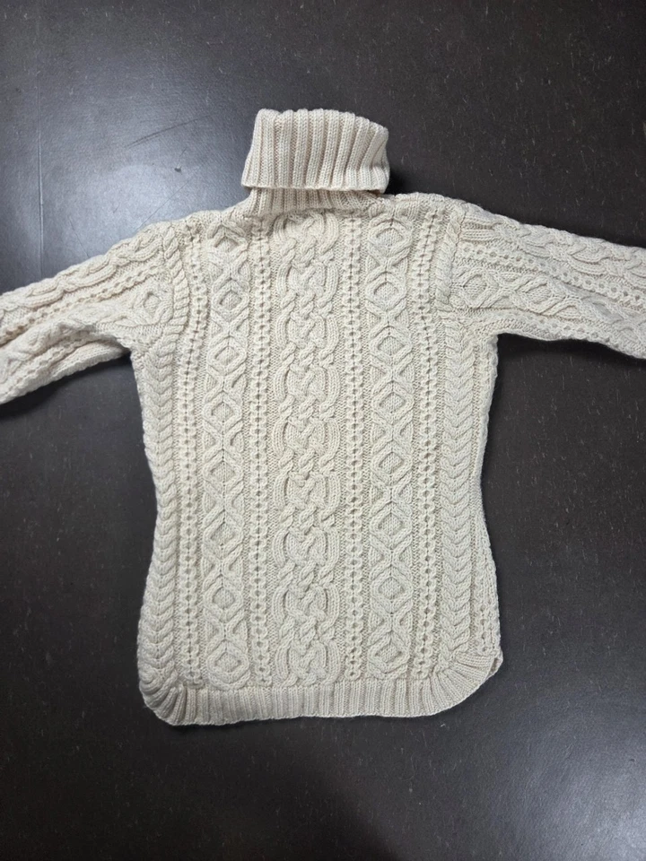 Pull vintage Ralph Lauren col roulé torsadé laine handknit - Photo 2/4