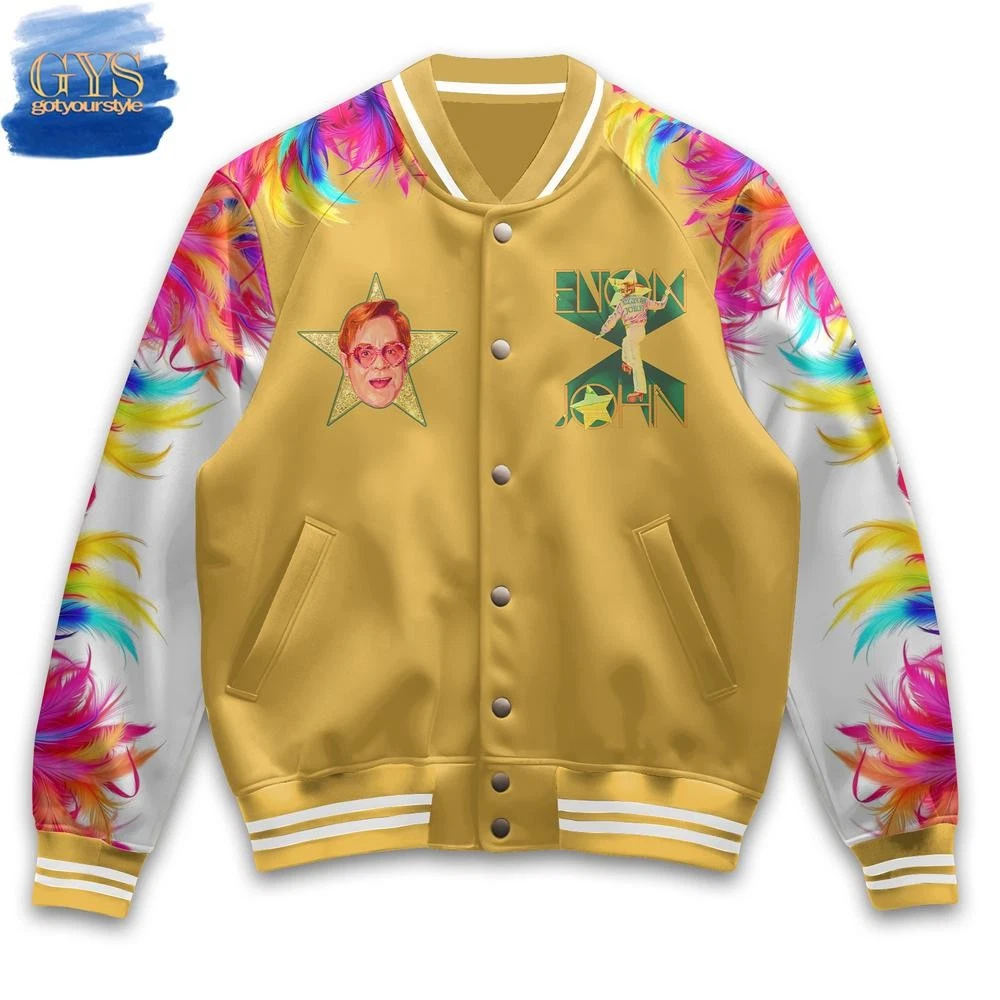 Elton John Rocket Man Colorful Varsity Jacket