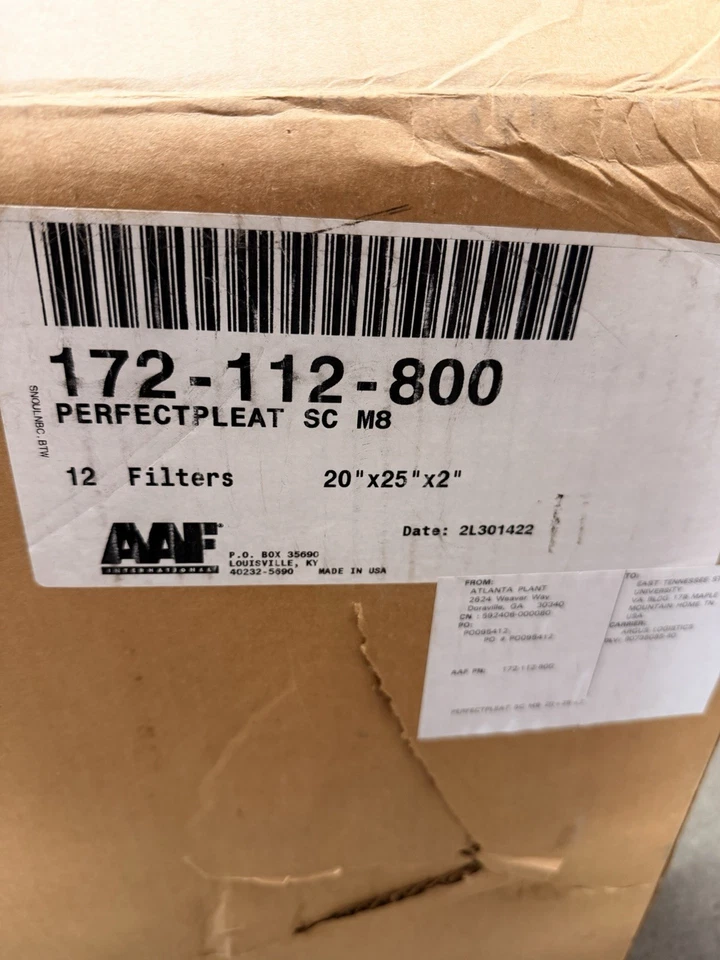 Nuevos filtros de aire AAF 172-112-800 PerfectPleat® SC M8, 20"x25"x2" lote de 12 Foto 2 de 4