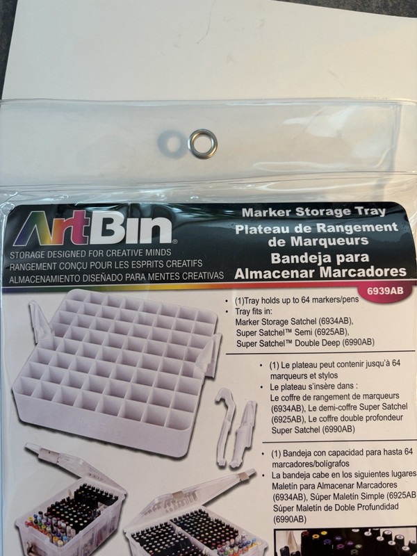 ArtBin Marker Storage Tray 6939AB Organizer Bin Holds 64 Markers/Pens, White