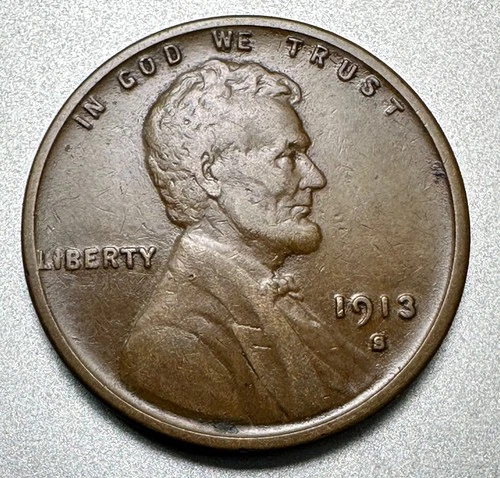 New Listing1913-S  LINCOLN CENT   VF/XF  BETTER DATE  #1879