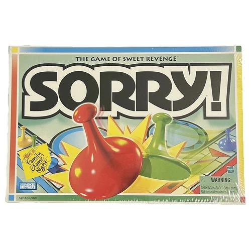 Sorry Board Game Parker Brothers Hasbro Family Fun NEW SEALED Vintage, 1998