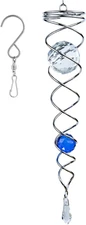 12 Inch Gazing Ball Spiral Tail, Prefdo Stainless Steel Wind Spinner Stabilizer