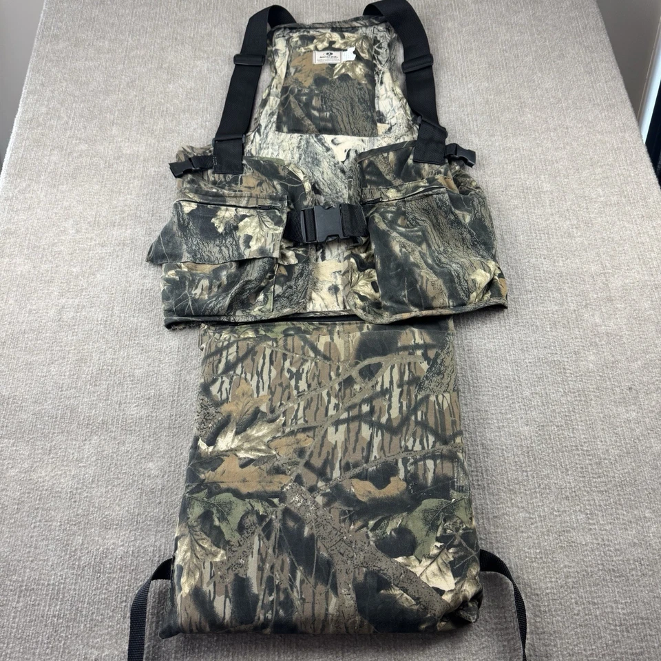 Vintage Mossy Oak Turkey Vest Cut-N-Run #0017 Camo Seat Cushion Size Large 90s - Image 2 of 4