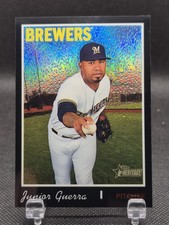 2019 Topps Heritage JUNIOR GUERRA Chrome Black Refractor /70 Milwaukee Brewers