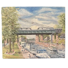Stephen Caron The Locks (1993) Ste-Anne-de-Bellevue Oil on Canvas Painting