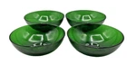 Vintage Anchor Hocking  Set of 4 Forest Green Glass Bowls 5-1/2 in