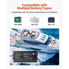 VEVOR Marine Battery Charger, 1-Bank, 10A 12V Onboard Boat Charger, IP68 Waterpr