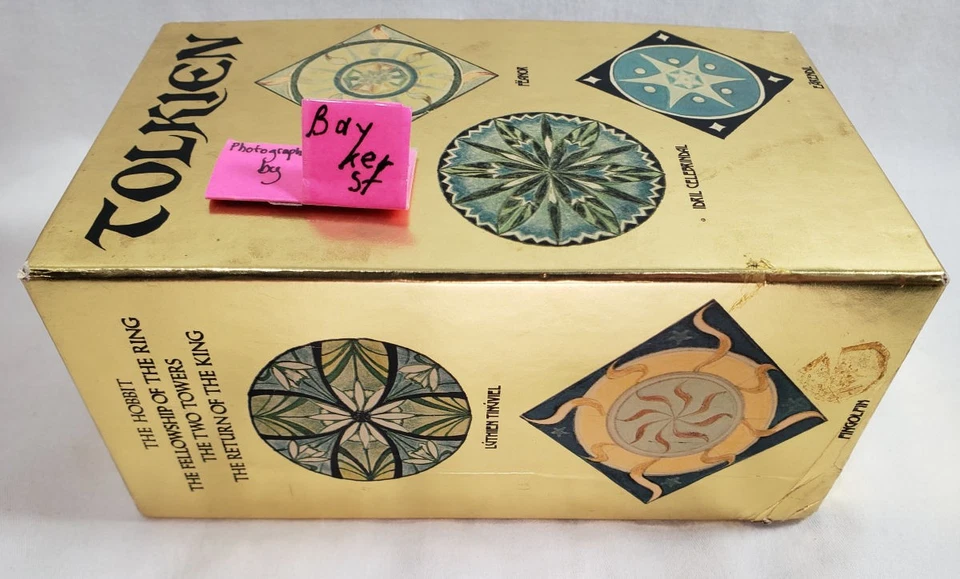 Lord of the Rings Tolkien Complete 4 Book Paperback Box Set gold 1982 Ballantine Foto 2 de 4