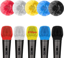 250 Pcs Disposable Microphone Cover, Non - Woven Handheld Microphone Windscreen