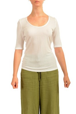 Hugo Boss Women's ''Ejita'' White 3/4 Sleeve Crewneck Basic T-Shirt US XS IT 38