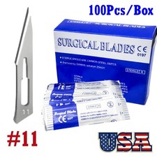100pcs/box Dental Surgical Blade Sterile Carbon Steel Scalpel #11 sterile USA
