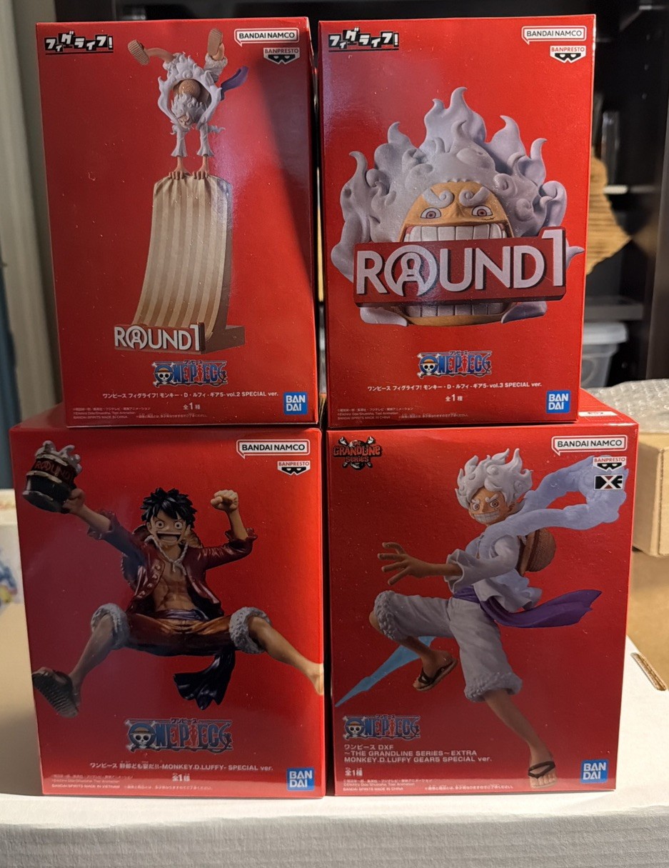 One Piece Monkey D. Luffy Limited Round 1 Figures. Full Collection. Unopened.