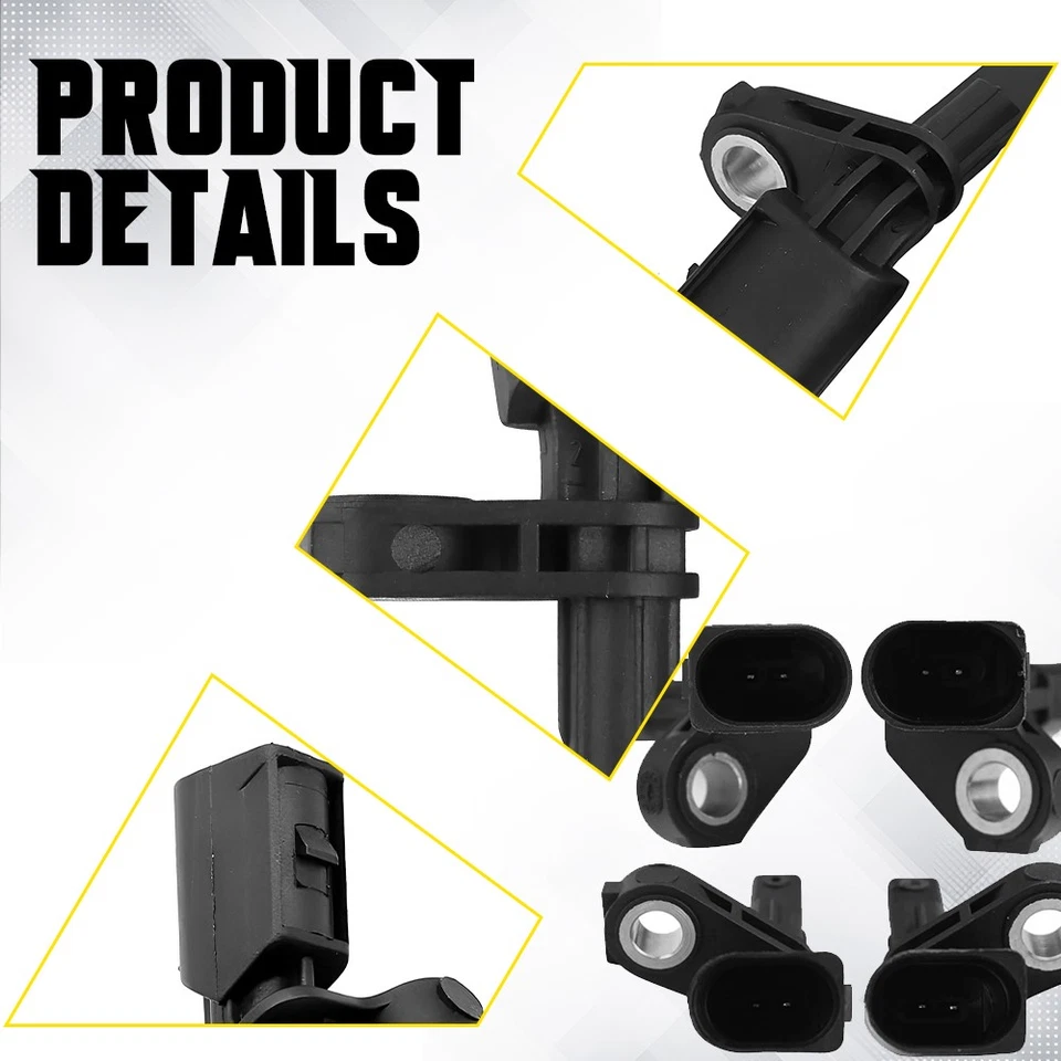 4PC FRONT+REAR WHEEL ABS SPEED SENSOR FOR JETTA VOLKSWAGEN PASSAT 2006-2018 - Imagem 3 de 4