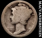 1916 Silver Mercury Dime - Scarce  Better Date  No Reserve  #G9373