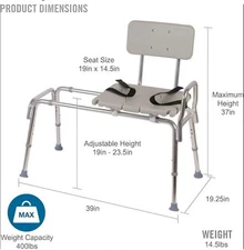Aluminum Sliding Transfer Bench For Tub/shower With Cutout