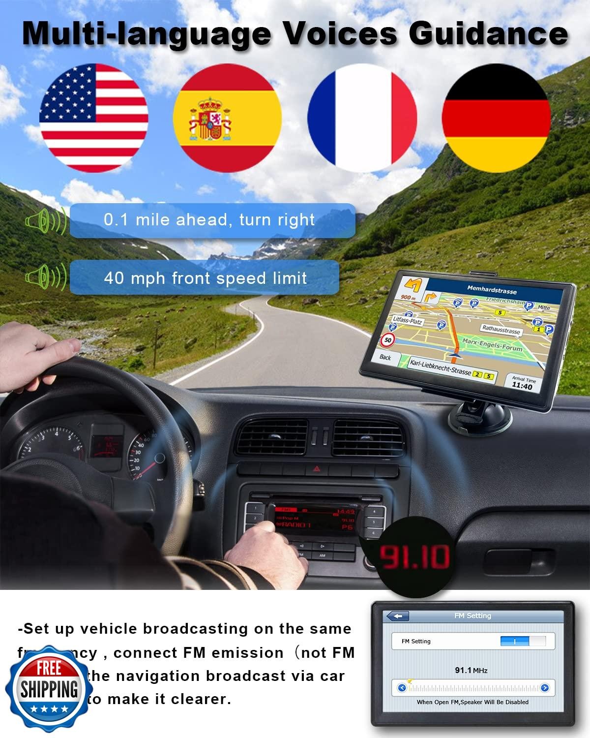 OHREX N800 GPS Navigator for Car with Bluetooth, 7” Truck GPS Commercial Driv