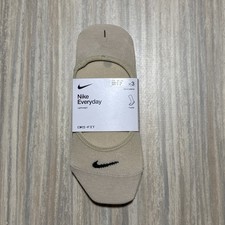 Unisex Beige Nike Everyday Footie Socks Sz Women 6-10 Men 6-8 - Pack Of 3