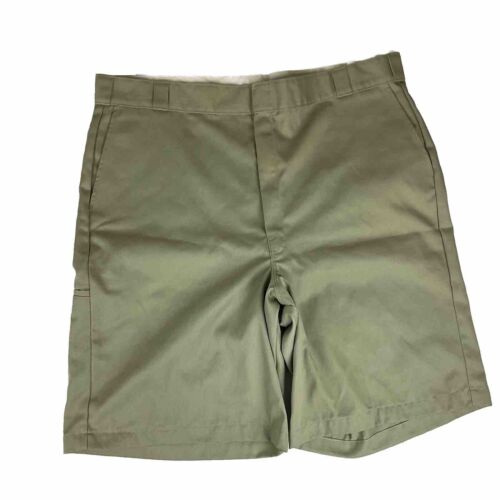 Dickies Men's Work Twill Khaki Loose Fit Shorts 44 Flat Front Multi Pocket - Picture 1 of 9