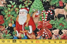 By 1/2 Yd, Vintage, Christmas Scenes with Metallic-Gold, Concord, Kessler, P7450