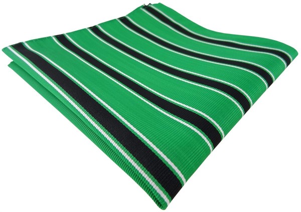 Tigertie Einstecktuch In GrüN KnallgrüN Schwarz Weiß Gestreift - Stecktuch Tuch-image