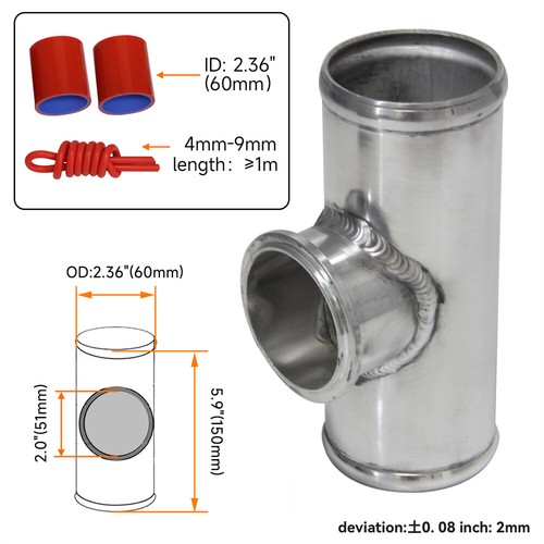 50MM 35PSI Boost V-Band Turbo Schlag Aus Ventil BOV + 60mm Flansch Rohr Schlauch - Picture 8 of 9