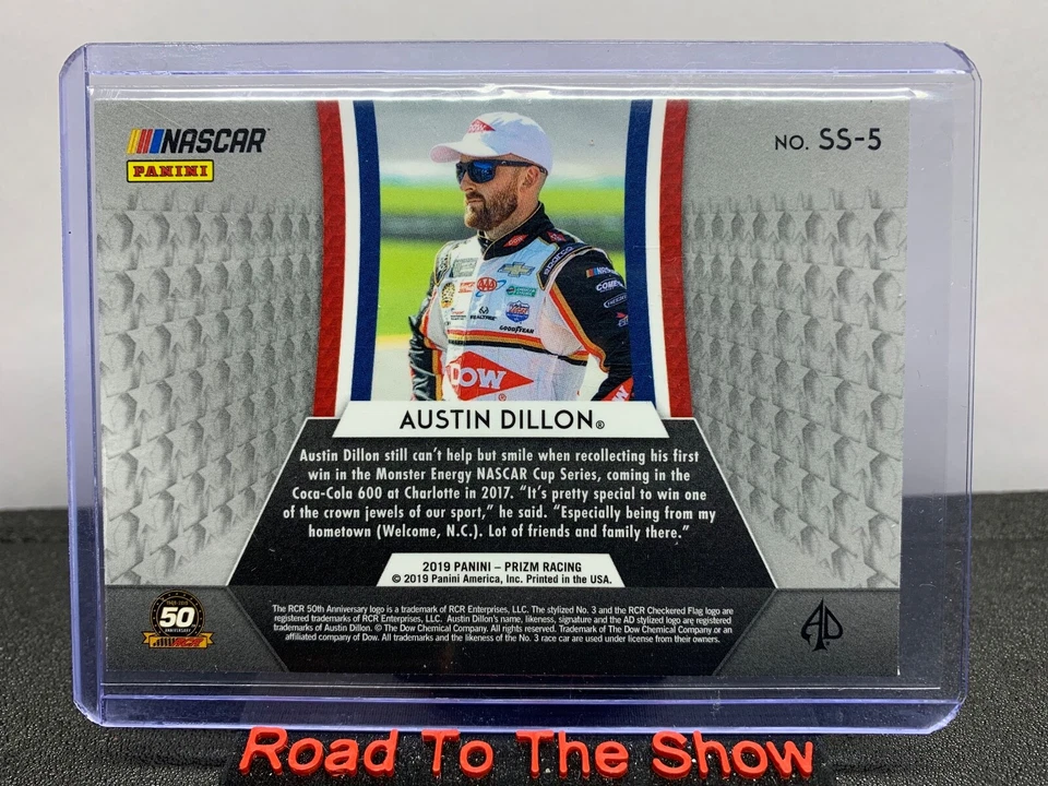 2019 Panini Prizm STARS & STRIPES PRIZM PARALLEL #SS-5 Austin Dillon SWEET! - Image 2 of 2