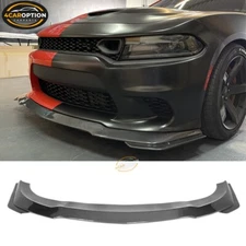 Fit 15-23 Charger SRT Front Bumper Lip Spoiler Splitter Carbon Fiber Print V3 PP
