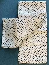 Geschirrtuch weiß mit schwarze Punkte Leinen Naturfaser Eulenschnitt Küchentuch 