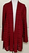 NWT Ming Wang size S red longline knit open front cardigan jacket $325 women's