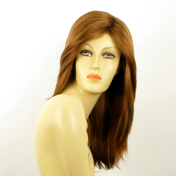 Perruque mi-longue blond foncé ZELINDA taille 27 pour femme