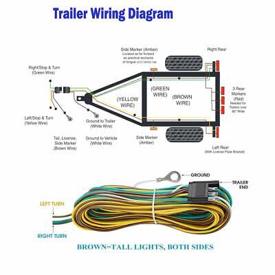 25' 4 Pin Flat Trailer Wiring Harness Kit Wishbone Style ...