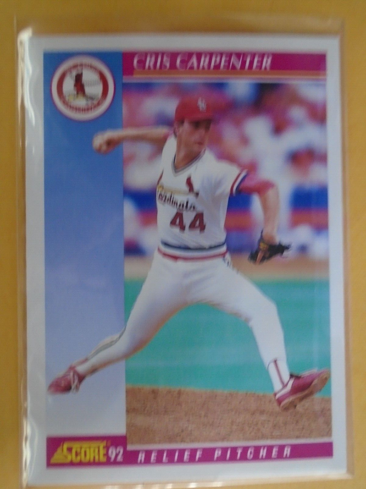CRIS CARPENTER ST. LOUIS CARDINALS 1992 SCORE BASEBALL CARD #160