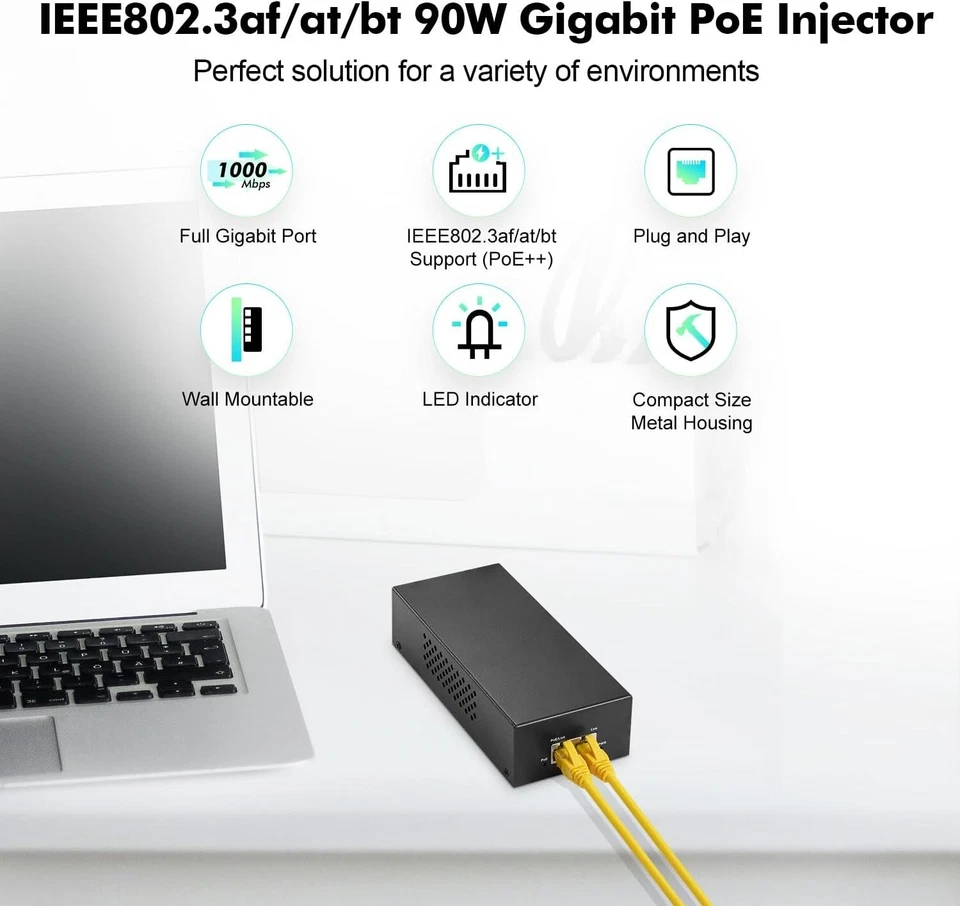 Gigabit PoE Injector 90W - Image 2 of 4