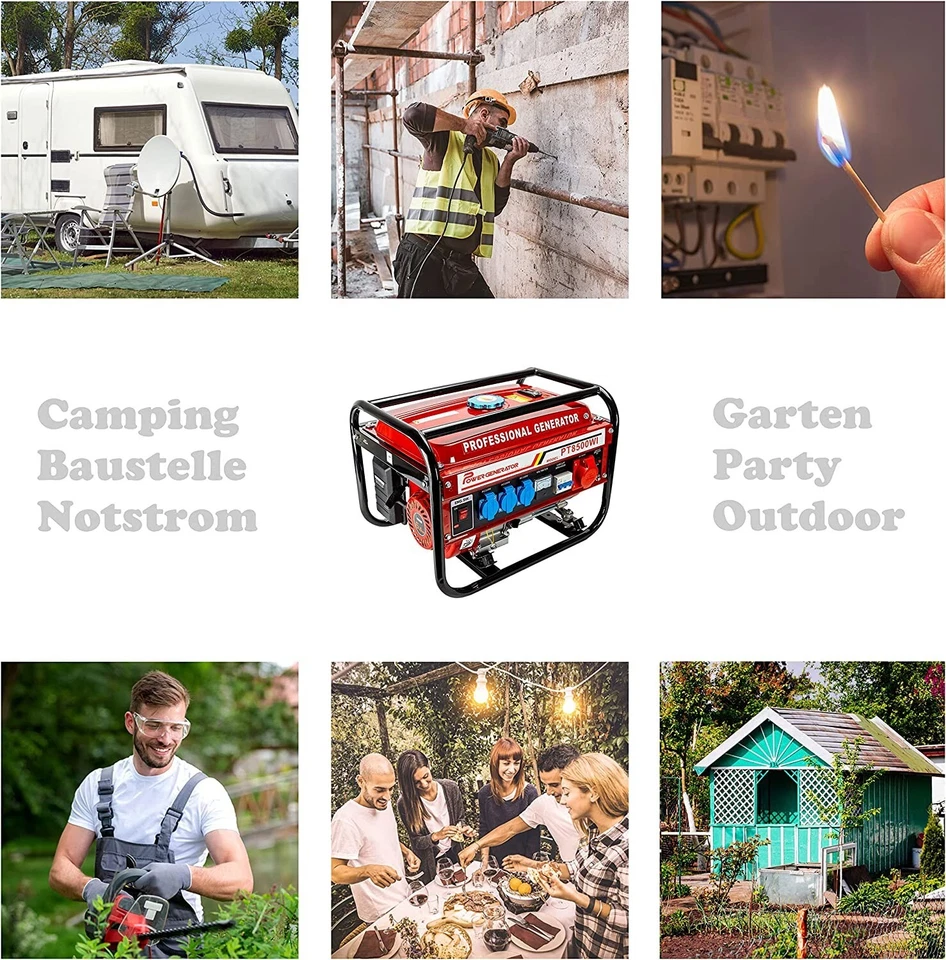 Stromerzeuger 4-Takt 6.5 PS ML8500W Generator Notstromaggregat  Benzin Leise - Bild 4 von 4