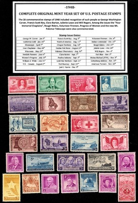 1948 COMPLETE YEAR SET OF MINT -MNH- VINTAGE U.S. POSTAGE STAMPS