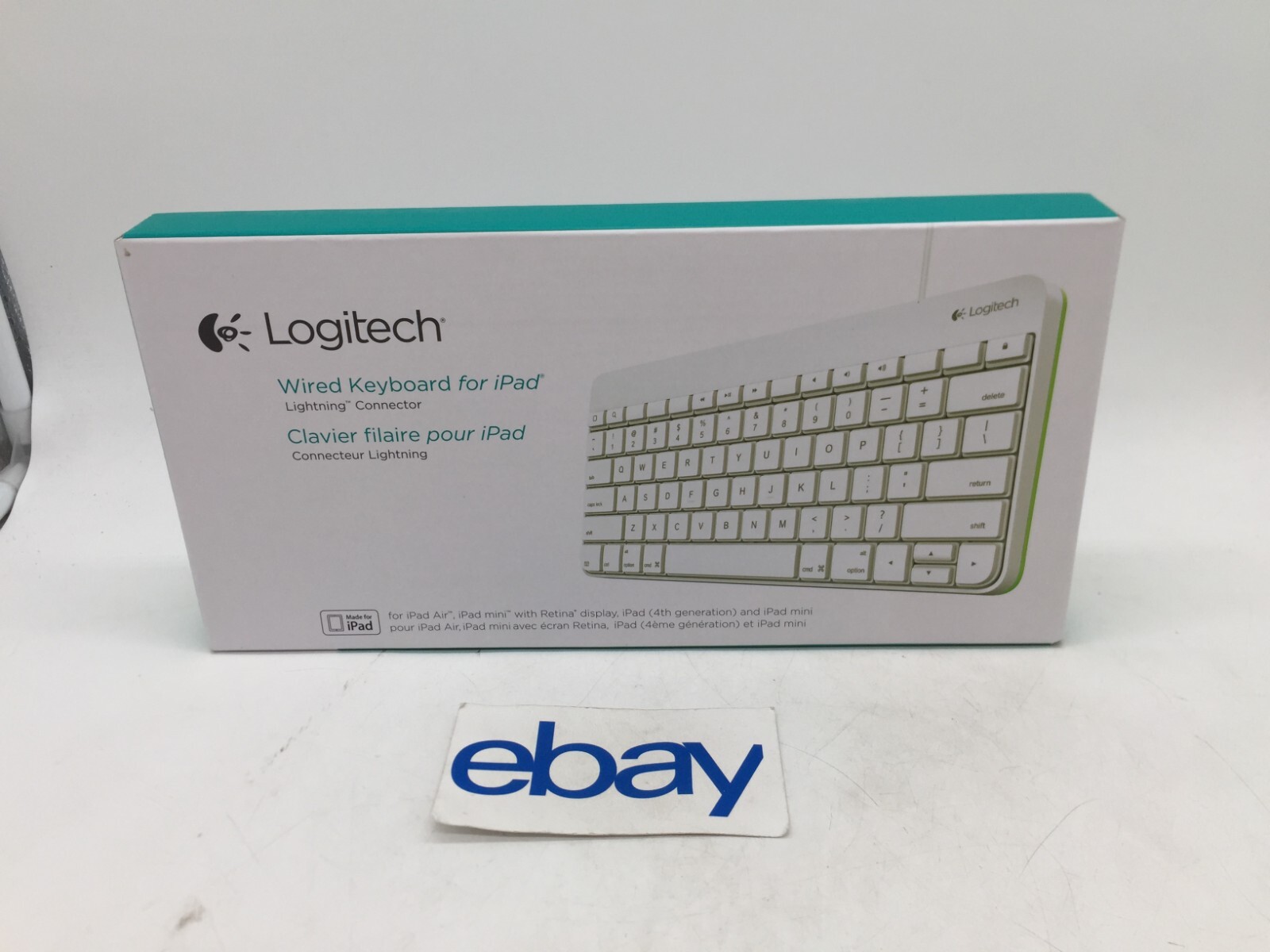 NEW Logitech Wired Keyboard for Ipad Lightning Connector FREE S/H