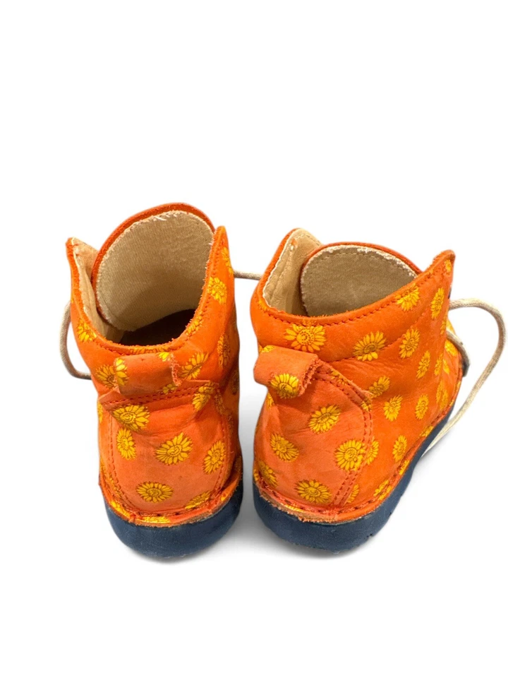 Peppino Ricosta Orange/Yellow Sunflower Leather Winter Boot Sz 25 Fersenpolster - Image 3 of 4