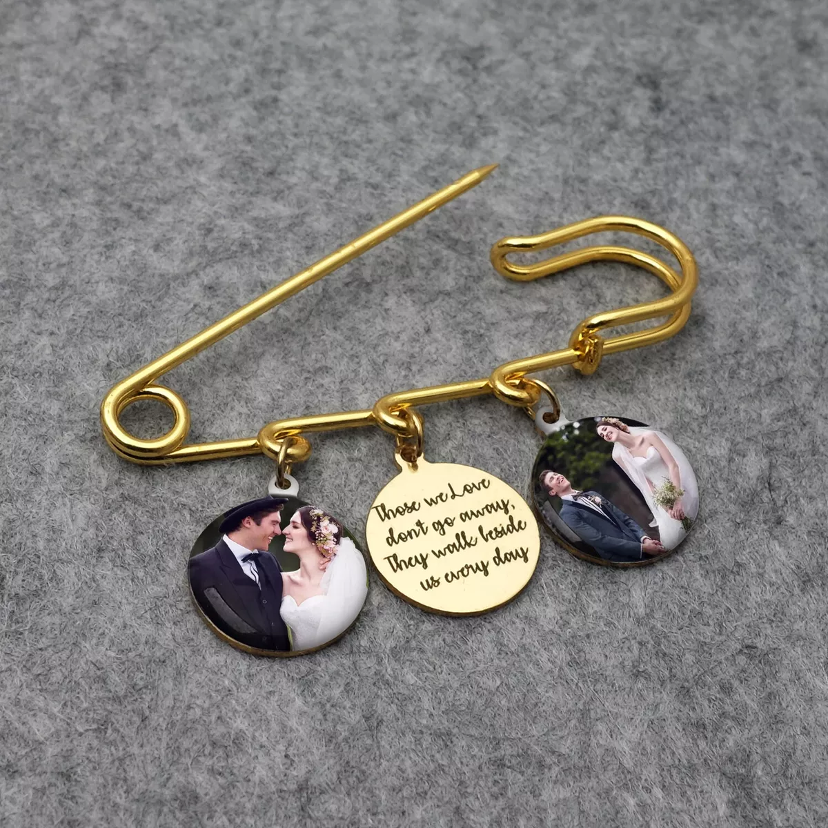 Custom Photo Brooch Pins Tie Tack Personalised Picture Bouquet Memorial Gift