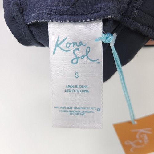 Kona Sol Boho Bikini Oberteil Damen klein grau Paisley Crossback gepolstert gefüttert - Bild 11 von 12