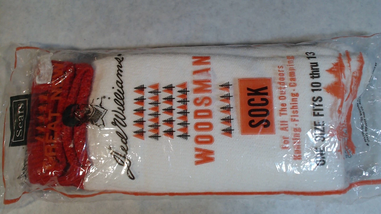 New Vtg Ted Williams Sears Woodsman Socks Outdoor Hunting Fishing Camping sox