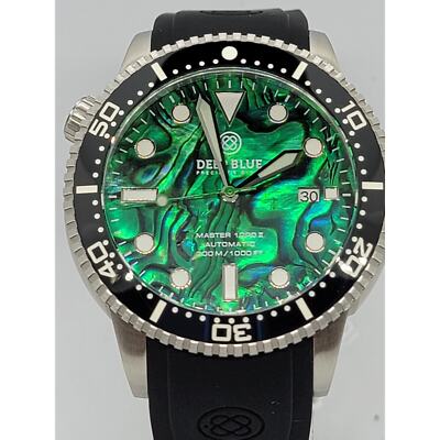 Deep Blue Green Abalone Master 1k Automatic 44mm Diver