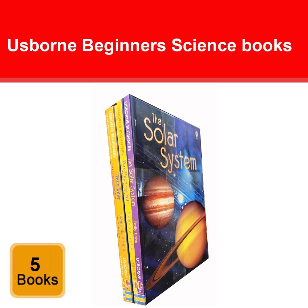 Usborne Beginners Science 5 Books Collection Set Solar System, Living in Space