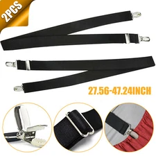 2PCS Adjustable Bed Fitted Sheet Strap Suspender Gripper Fastener Clips 27.56 in