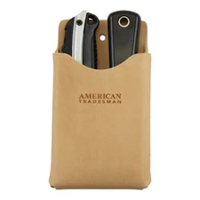 American Tradesman 918 - Top Grain Leather Box Shaped Tool Holder Pouch