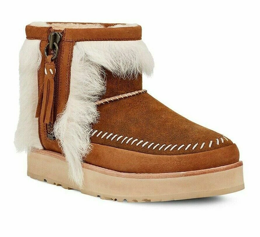 Fluff punk shearling & leather booties clearance