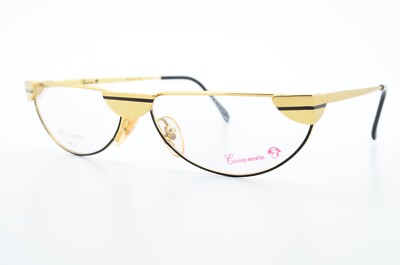 CASANOVA Brille Mod. NM 5 58/20 C-01 Gold Plated 24kt Oval Optic Art Italy 90s