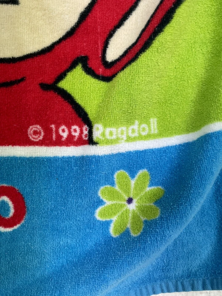 Vintage Teletubbies 1990s Cartoon Beach Pool Towel Jay Frank 1998 54”x 28” - Image 4 of 4