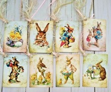 8 Vintage Style Easter Handmade Gift Tags Scrapbooks Junk Journals Crafts