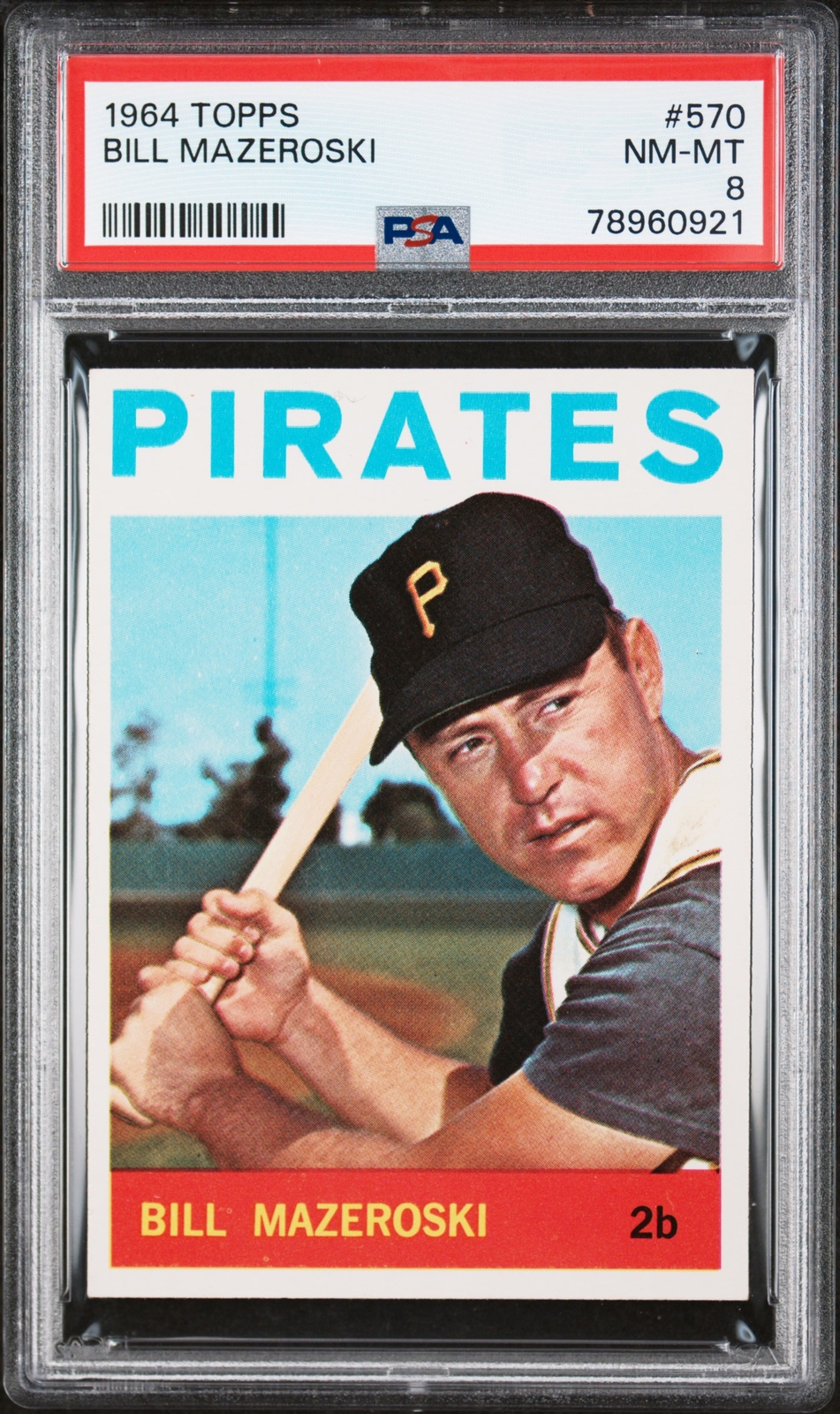 1964 TOPPS #570 BILL MAZEROSKI PSA 8